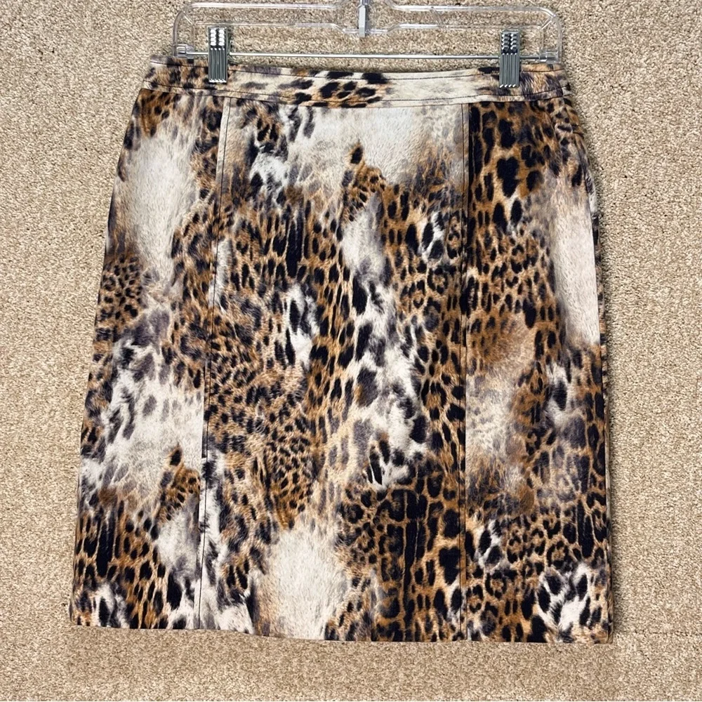 Vintage 90s Y2K BETU Sport animal print skirt size 10 cotton blend skirt unlined